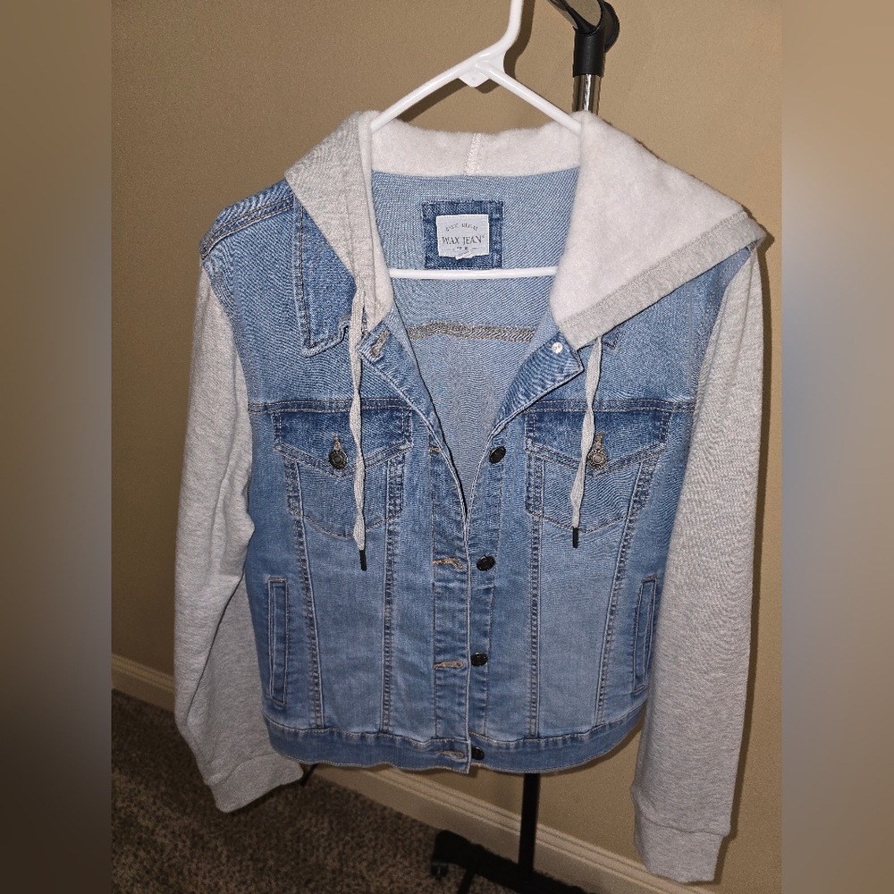 Denim jacket with hoodie